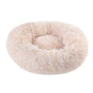 Calming Comfy Faux Fur Round Dog Bed