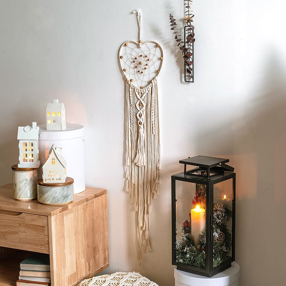 Star Moon Macrame Dream Catcher Room Decoration