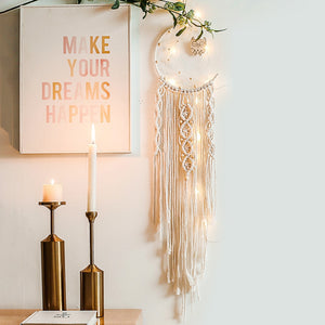 Star Moon Macrame Dream Catcher Room Decoration