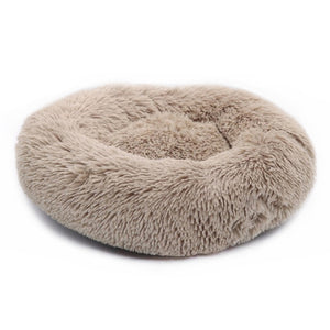 Calming Comfy Faux Fur Round Dog Bed