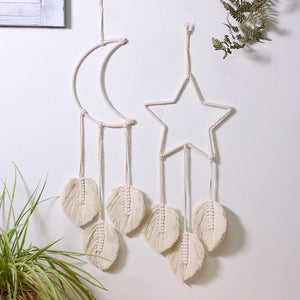 Star Moon Macrame Dream Catcher Room Decoration