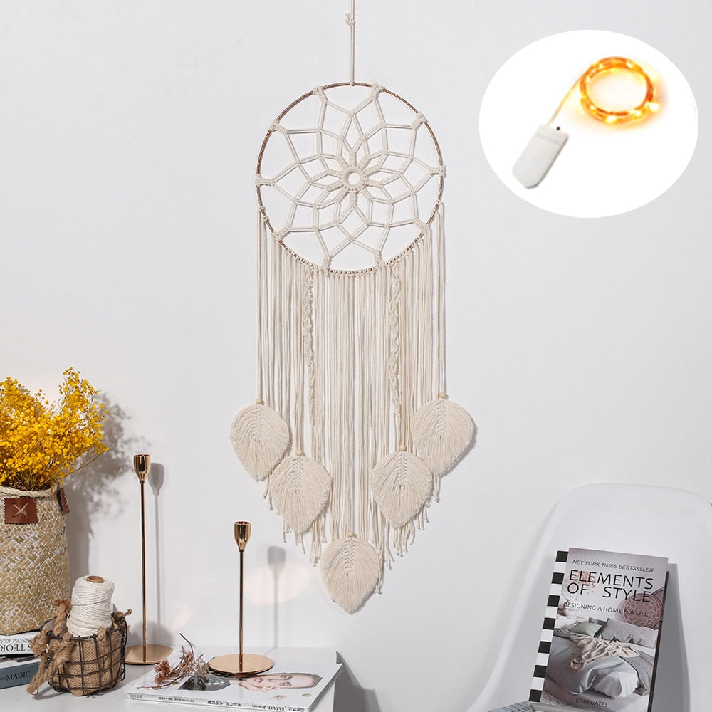 Star Moon Macrame Dream Catcher Room Decoration