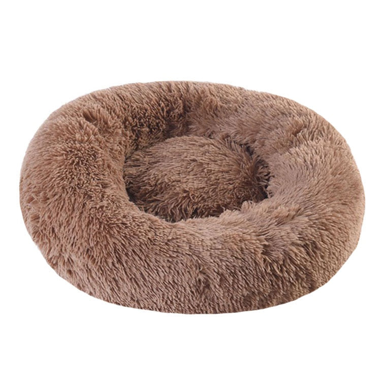 Calming Comfy Faux Fur Round Dog Bed