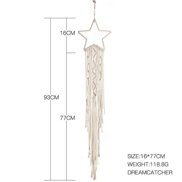 Star Moon Macrame Dream Catcher Room Decoration