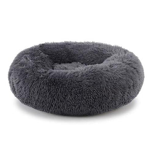 Calming Comfy Faux Fur Round Dog Bed