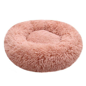 Calming Comfy Faux Fur Round Dog Bed